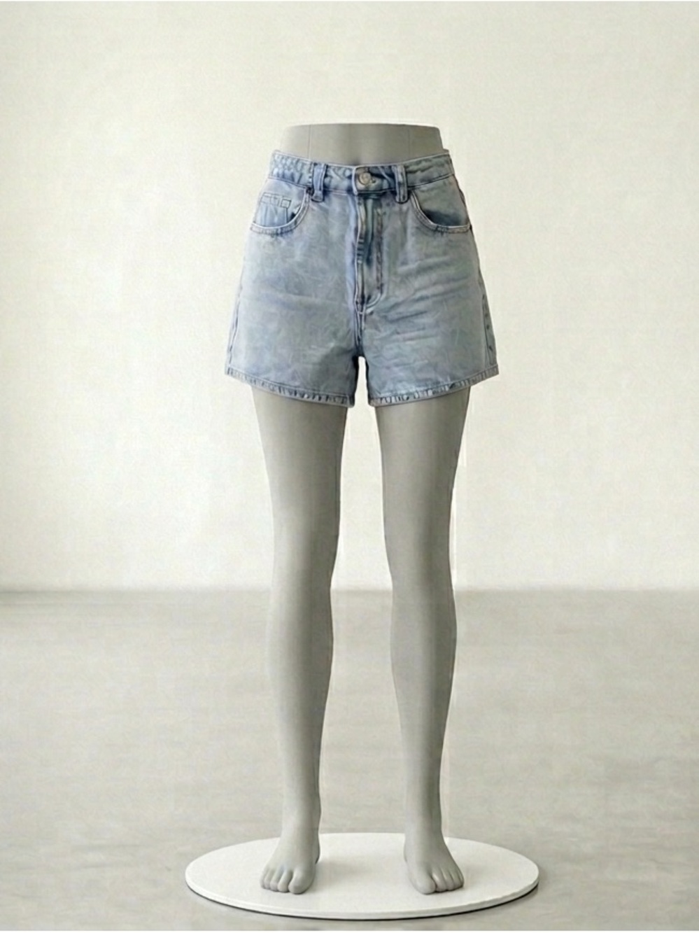 High-Rise Light Blue Denim Jean Shorts for Women